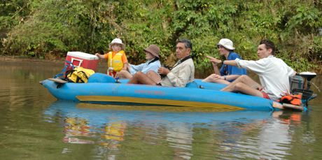 Serendipity's electric boats ride at water surface level, close to nests and critters